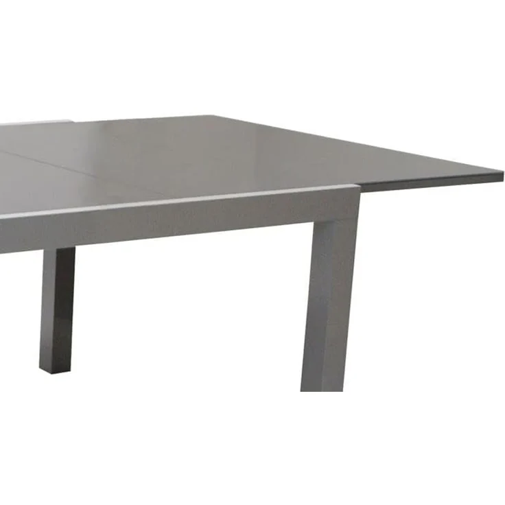 DEGAMO MARINA Garten-Ausziehtisch, Alu + Glas, silbergrau/grau, 180/240x100cm – Bild 4