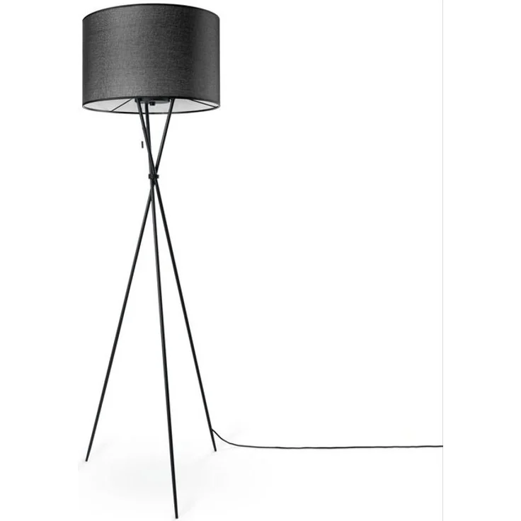 Paco Home Stehlampe KATE CANVAS UNI COLOR, ohne Leuchtmittel, Wohnzimmer Dreibein Stoffschirmlampe Standleuchte Textil Schirm E27 – Bild 4
