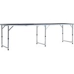 vidaXL Klappbarer Bier-Pong-Tisch, Aluminium schwarz, 60x240 x (54-76) cm