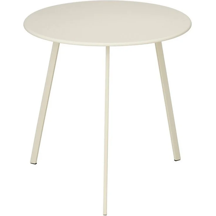 MICA Decorations Seattle Beistelltisch für Außenbereich - Runder Couchtisch - Pflanzentisch und Kaffeetisch - H45 x Ø38 cm - Metall - Cremefarben – Bild 1
