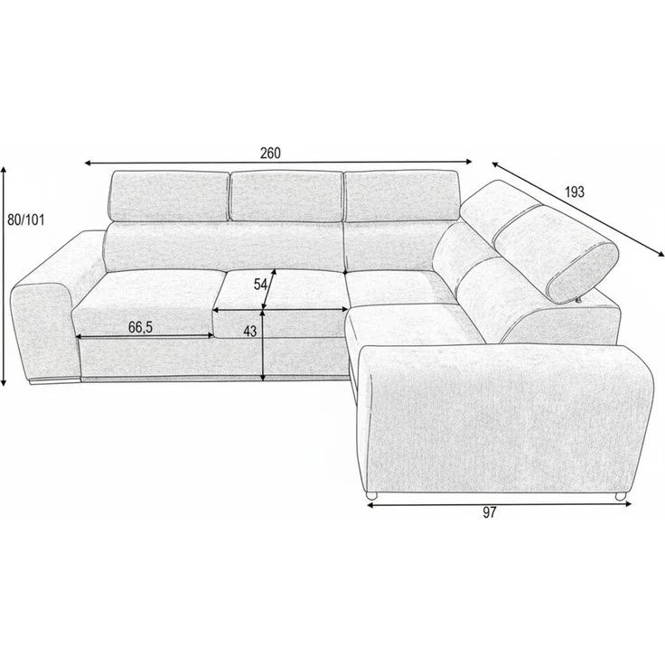 Wohnero24 - Höchste Qualität - Modernes Ecksofa PAVONE 2 - 260x193 cm – Chenille Stoff – Schlaffunktion 190x125 cm & Bettkasten - Dunkelbraun – Bild 6