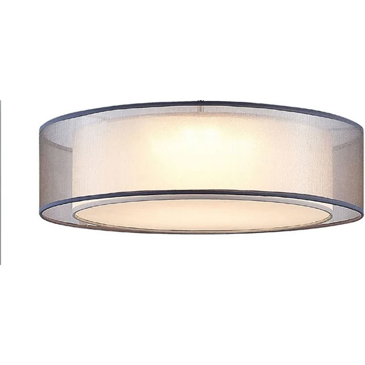LED Deckenleuchte, Textil grau, 3 Stufen Dimmer, D 50 cm
