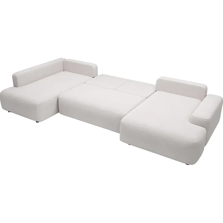 Vente-unique - DAVISO Sofa Stoff Beige - B 204 cm x H 87 cm x L 360 cm – Bild 5