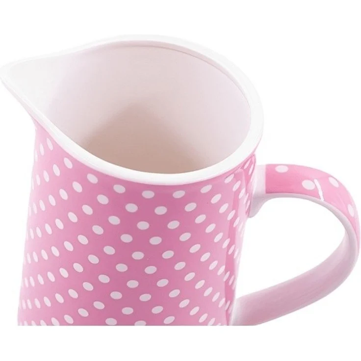 Krug Wasserkrug Steinzeug rosa 1 Liter Landhausstil – Bild 3
