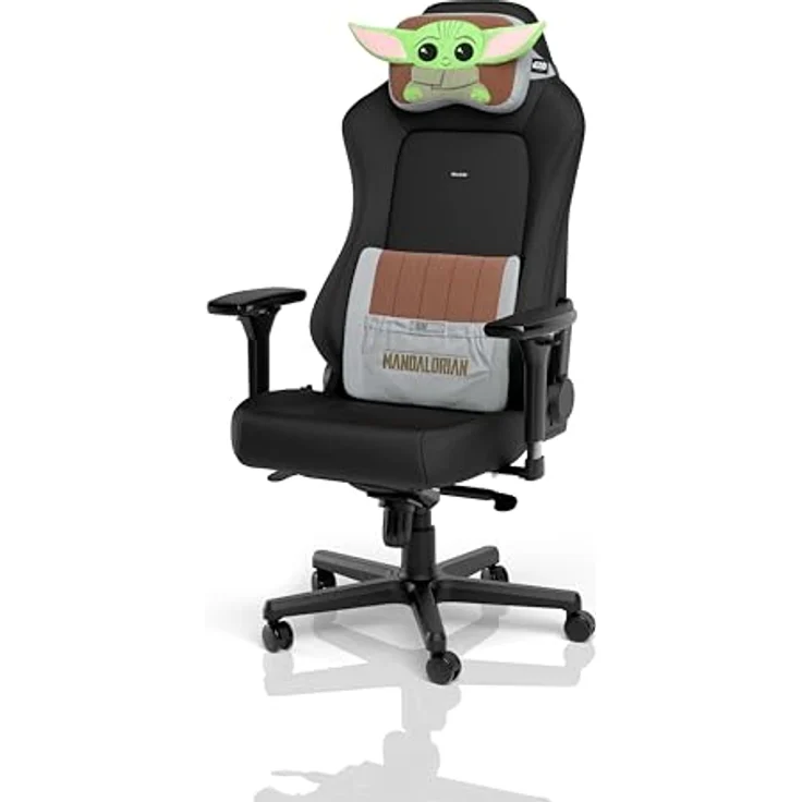 noblechairs Memory Foam Kissen-Set Grogu Edition, Nackenkissen & Lendenkissen, weicher Veloursbezug, ergonomische Unterstützung für angenehmen Sitzkomfort – Bild 3