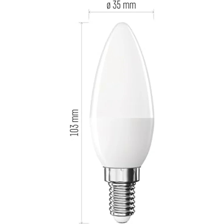 EMOS LED Lampe Candle E14, 2,5W Ersatz für 32W Glühbirne, Warmweiß 2700K, 350 lm, 30.000 h Lebensdauer, 240° Abstrahlwinkel – Bild 3