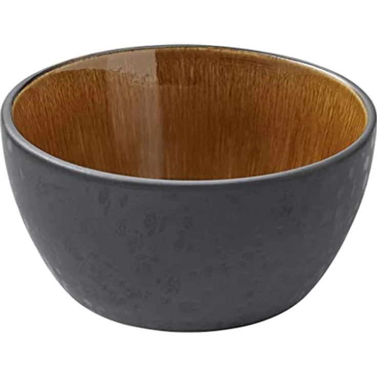 Bitz Steinzeug Schüssel schwarz / amber 12 cm – Bild 1