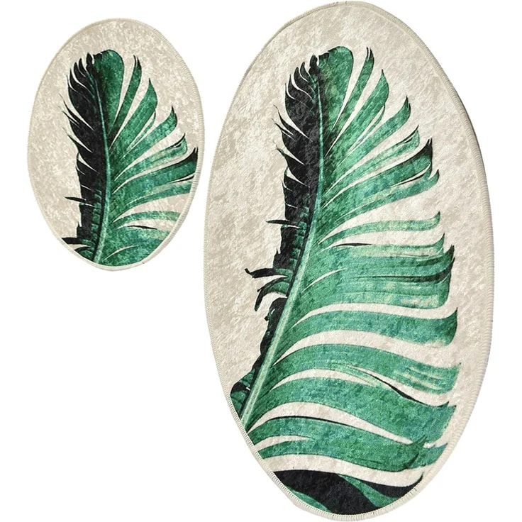 Badteppich-Set, 2-teilig, grünes Blatt – Bild 5
