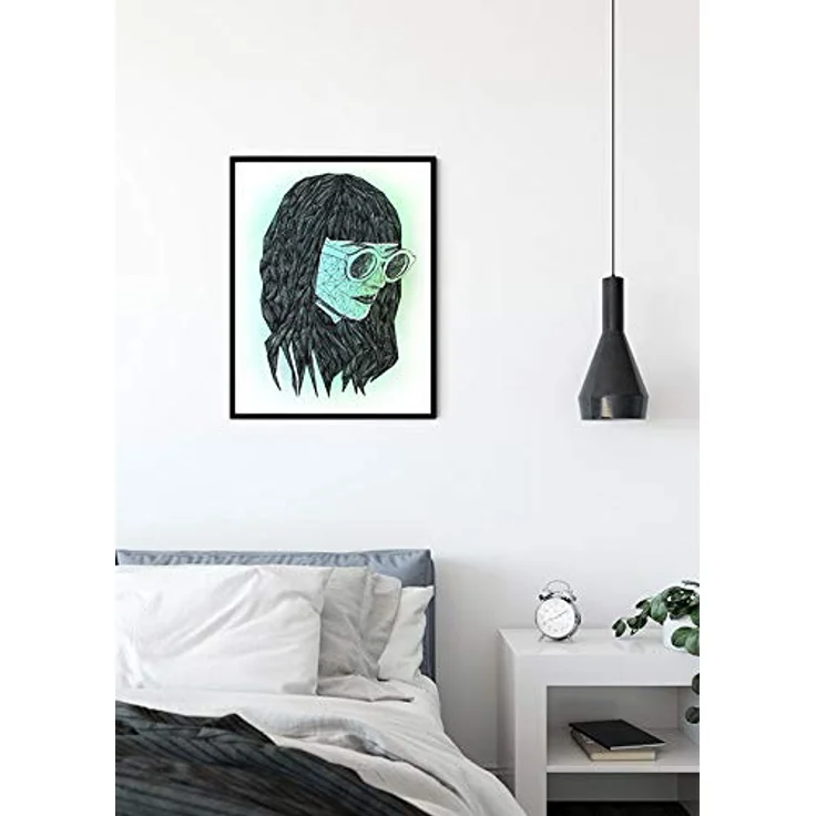 Komar Wandbild Grid Green, hochwertiger Kunstdruck aus deutschem Premium-Poster Fotopapier, 40 x 50 cm, geometrisches Design – Bild 3