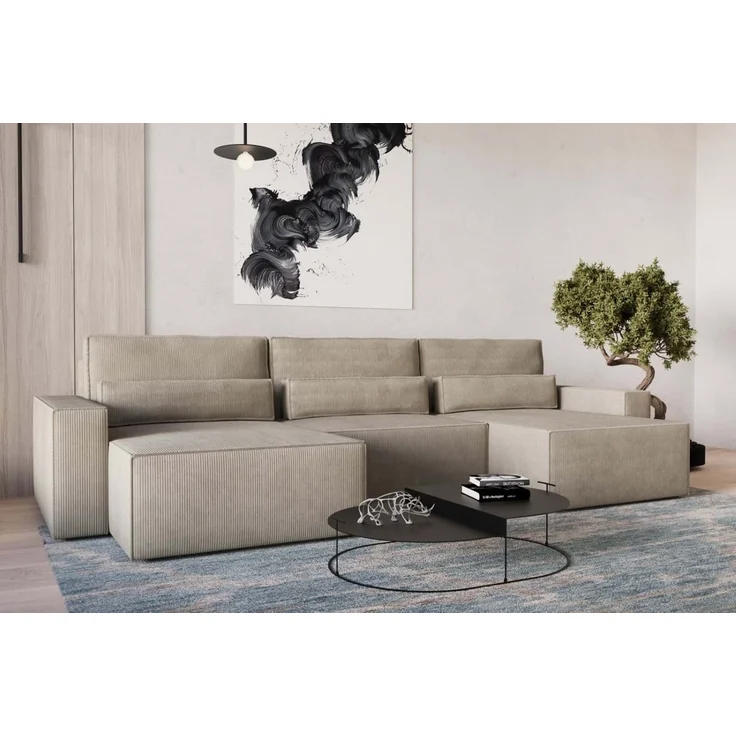 Wohnlandschaft Brazil Mini U-Form |Schlaffunktion |Bettkasten|Cord – Bild 5