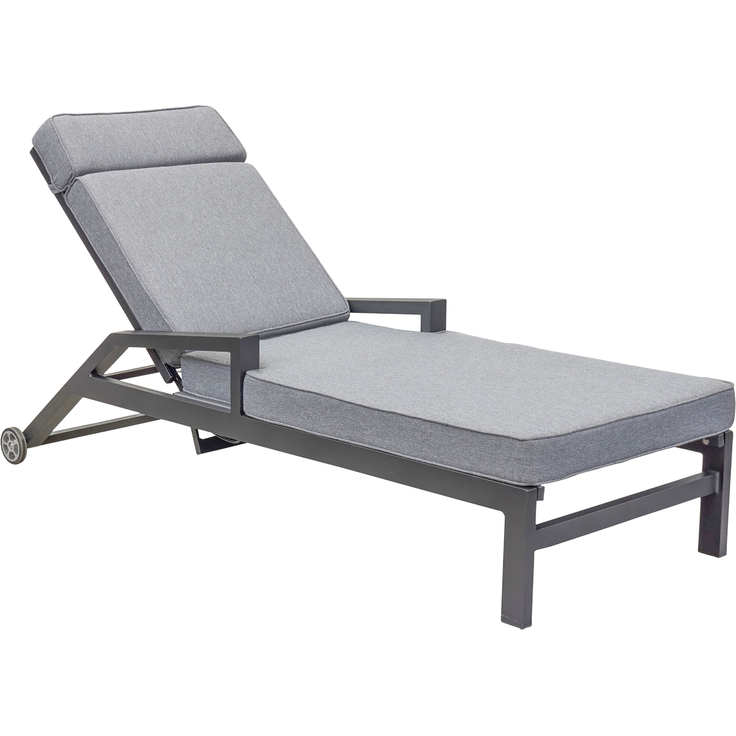 SONDRINO Gartenliege, inkl. Sitzkissen hellgrau, Gestell Aluminium anthrazit