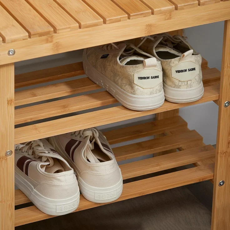 SoBuy Schuhregal FSR02-K, Sitzbank Schuhbank aus Bambus – Bild 7