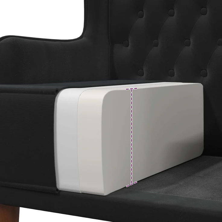 vidaXL Hochlehner Schwarz Samt 42042497 – Bild 8