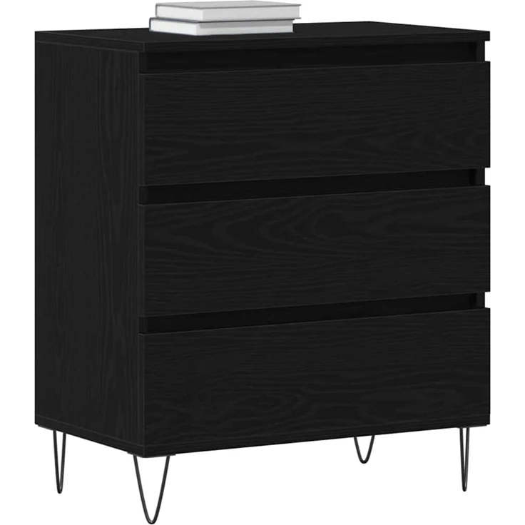 vidaXL Sideboard Schwarz Eichen-Optik 60 x 35 x 70 cm Holzwerkstoff 863497 – Bild 2