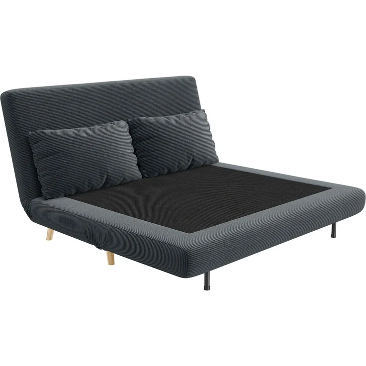 Schlafsofa, Gästebett, 3-fach verstellbare Rückenlehne, Kordoptik, bis 120 kg, 141 x 90 x 81 cm, Dunkelgrau--Dunkelgrau--141x90x81cm--YOUDENOVA – Bild 2