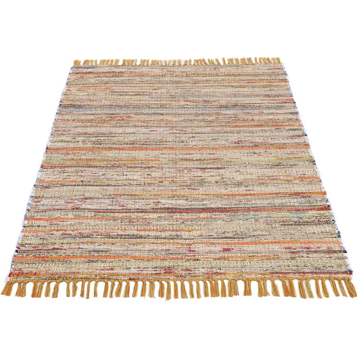 carpetfine Teppich Kelim Chindi, Wendeteppich, rechteckig, Höhe: 6 mm, handgewebt, Fleckerlteppich mit Fransen, auch vielen in Läufergrößen – Bild 5