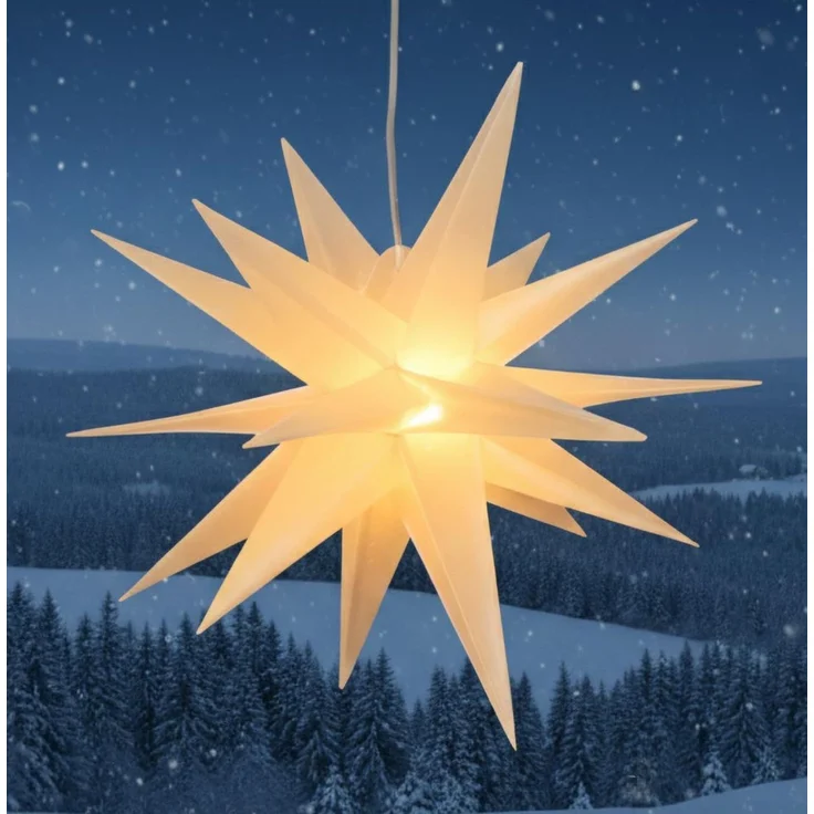 Guru-Shop LED-Stern für außen 3D Batterie Außenstern Kaspar, Weihnachtsstern,., Leuchtmittel inklusive