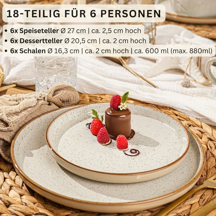 SÄNGER Tafelservice Rio Creme - 18 teilig aus Steingut – Bild 2