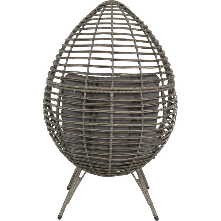 Lesli Living Relaxsessel CHILL Garten Stuhl Sitzei Egg Polyrattan Grau – Bild 2