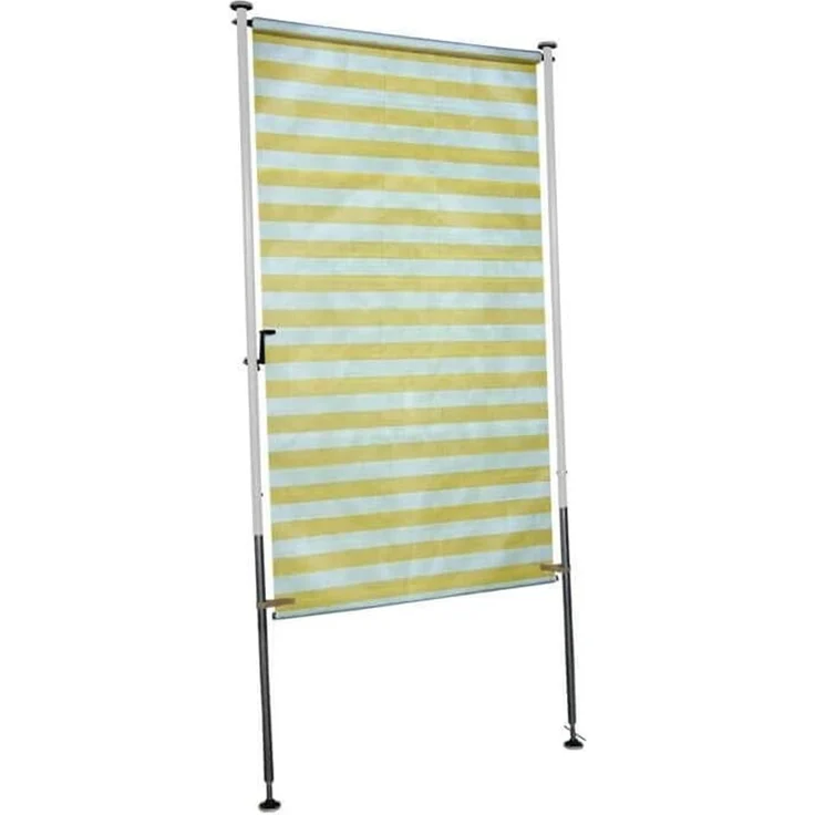 Angerer Freizeitmöbel GmbH Balkonsichtschutz Standard - Senkrechtmarkise für Sicht- und Sonnenschutz - Montage ohne Bohren und Dübeln - ideale Balkonmarkise für Mietwohnungen (Gelb-Weiß, 120 cm) – Bild 1