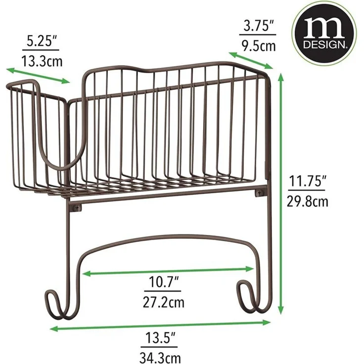 mDesign Bügelbretthalterung Bügeleisenkorb Ablage Aufbewahrung Metall Bronze – Bild 2