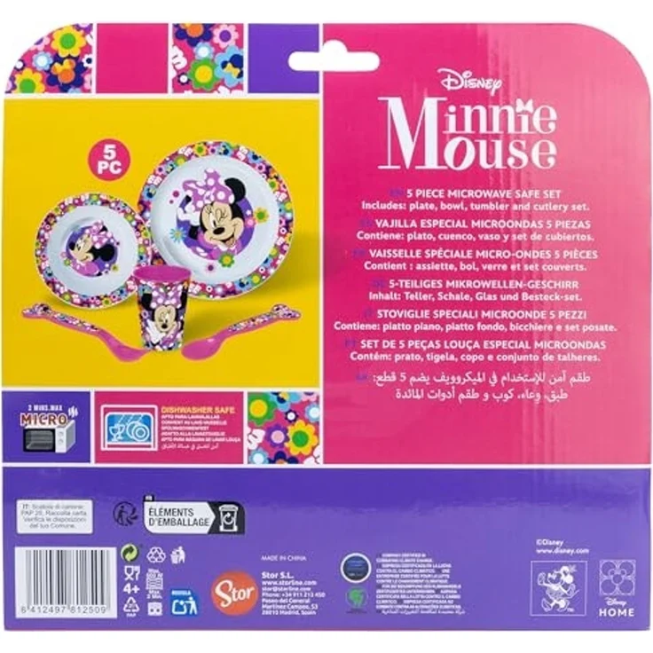 Disney Mickey Mouse Teller-Set Mikrowellengeeignet 5-teiliges Kindergeschirr mit rutschfestem Boden – Bild 3