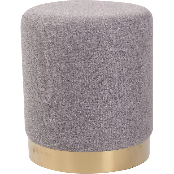 CLP Sitzhocker Nanning Samt Stoff Gepolstert,grau Stoff