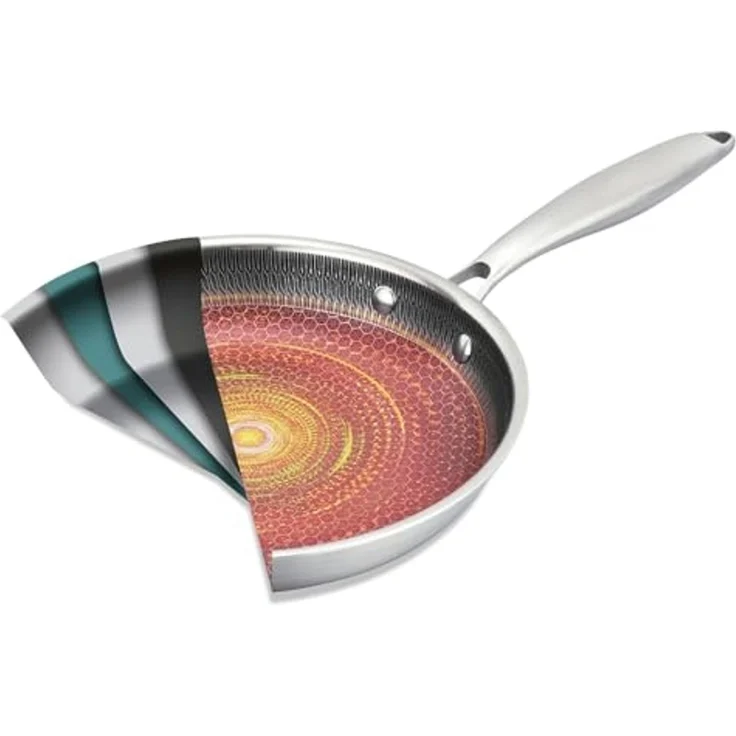 BRATmaxx Edelstahl-Pfanne 28cm silber 3-lagig mit Wabenstruktur – Bild 5