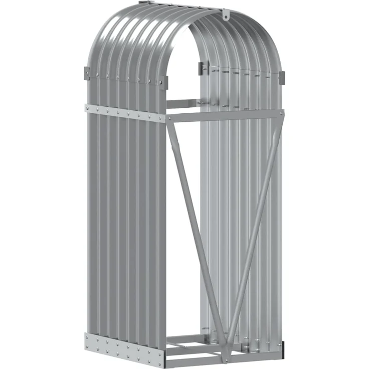 vidaXL Kaminholzunterstand Hellgrau 40x45x100 cm Verzinkter Stahl 364547 – Bild 5