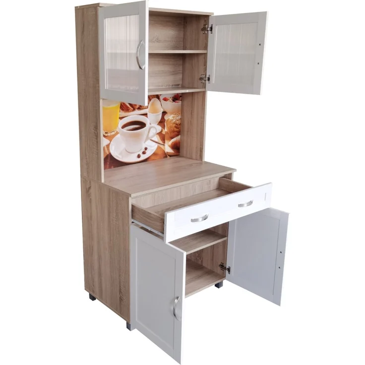 HTI-Living Hochschrank Küchenbuffet 1 Schublade Blanca Bistro (Stück, 1-St, 1x Schrank Blanca, ohne Dekoration) Küchenschrank Hochschrank – Bild 2