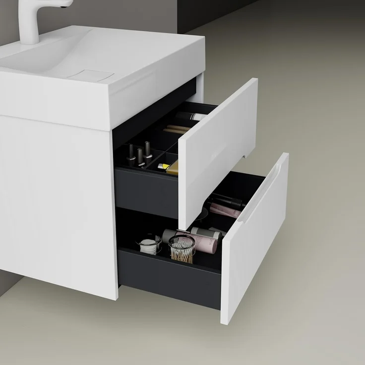 Mai & Mai Badmöbel-Set Waschbeckenunterschrank mit Schubladen inkl. Mineralguss Waschbecken – Bild 5