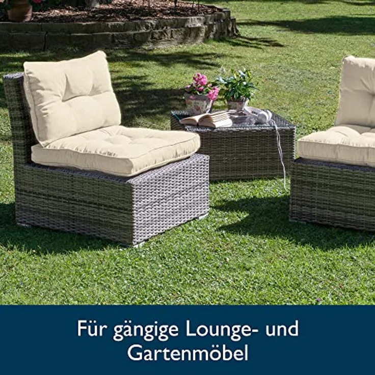 Beautissu Loungekissen Xluna Sitz Natur, 40 x 40 x 10 cm – Bild 5