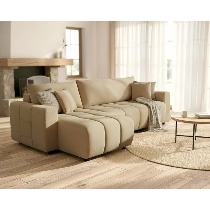 OTTO home Ecksofa YLVAA L-Form, 241 cm - OTTO. Verlässliche Qualität, Schlaffunktion (132/200), Bettkasten, Feinstruktur-Bezug – Bild 5