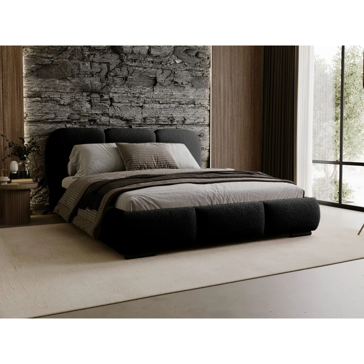 Compleo Polsterbett Wolkenbett, abgerundete Formen, Bouclé-Stoff, verschiedene Farben, TOPSELLER Stauraumbett MADE IN EU – Bild 3