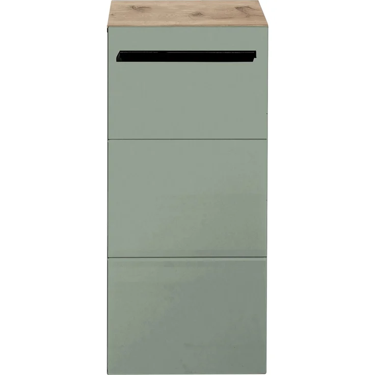 Badkommode >Vista< 1 Tür, 1 Boden, schilfgrün / viking oak Dekor - 34x72x31cm (BxHxT) – Bild 2