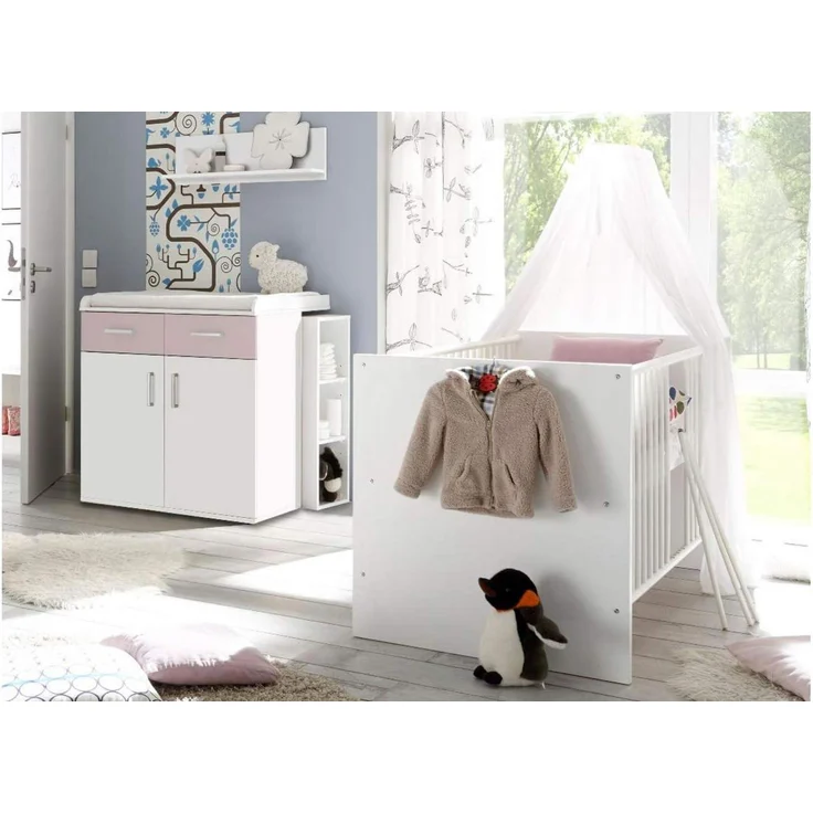 Storado 'Sienna' 7-tlg. Babyzimmer-Set weiß matt/flieder – Bild 3