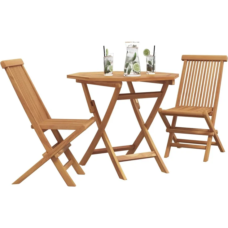 vidaXL Garten Essgruppe 3 pcs Braun Massivholz Akazie 3385962 – Bild 2
