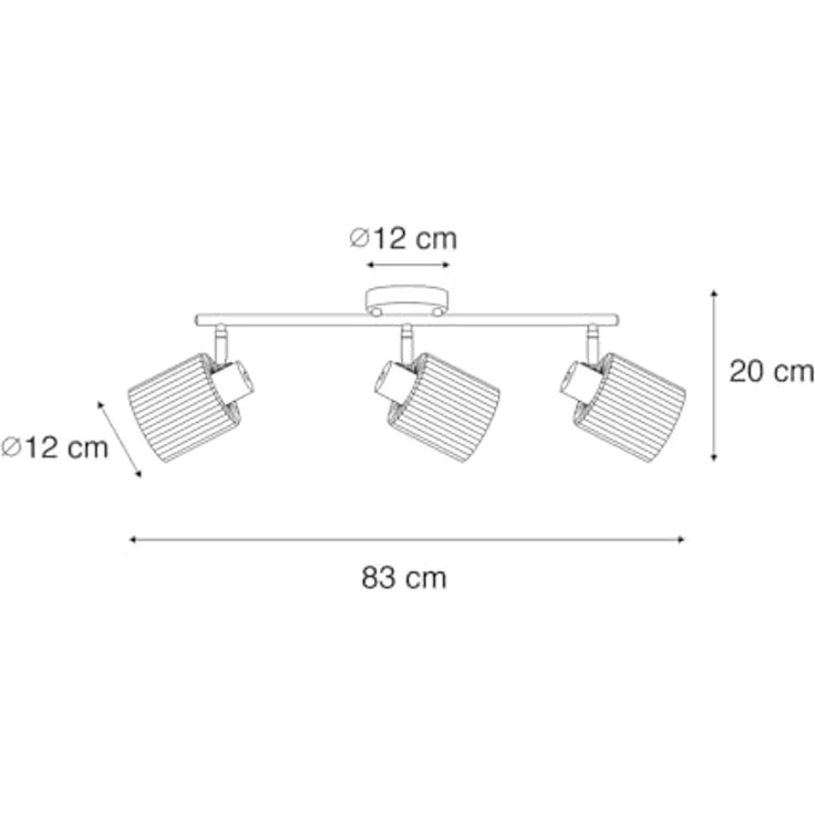 Qazqa LED Aufbaustrahler Laura, ohne Leuchtmittel, Warmweiß, QAZQA Aufbau­spot, e27, gold, Glas, Art Deco – Bild 3