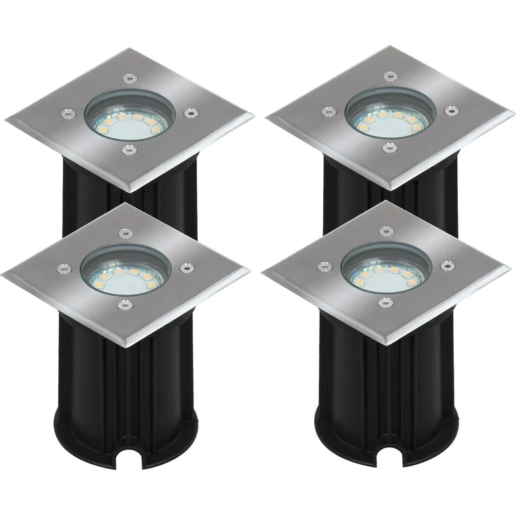4er-Set LED-Bodeneinbaustrahler Outdoor, eckig, befahrbar, max 800 kg Last, IP65 – Bild 1