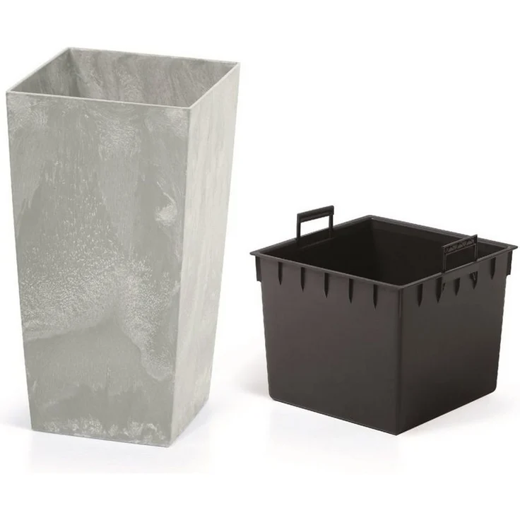 Prosperplast Blumentopf Urbi Square Beton, Pflanzeinsatz, 140x264 mm 4L [Fassungsvermögen], 2L [Pflanzeinsatz] – Bild 2