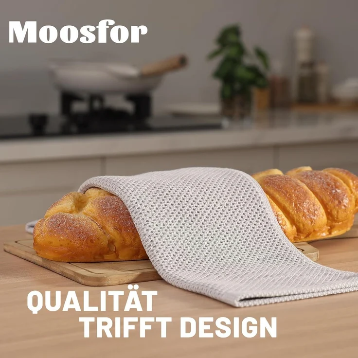 6er Set Moosfor Geschirrtücher 100% Baumwolle 32x72cm Weich Saugfähig Dicke – Bild 2