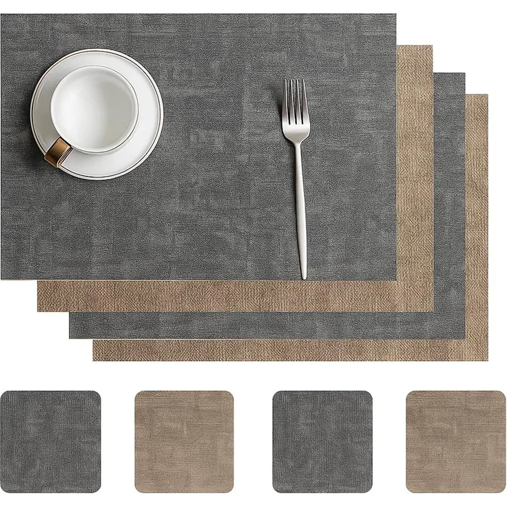 Youyijia Platzset Tischsets Abwaschbar – Doppelseitige Platzsets aus Kunstleder – Bild 5