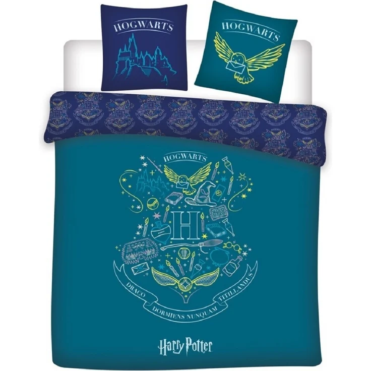 Harry Potter Doppelbettwäsche Set – 1x Deckenbezug 240x220 cm & 2x Kissenbezüge 63x63 cm – Bild 1