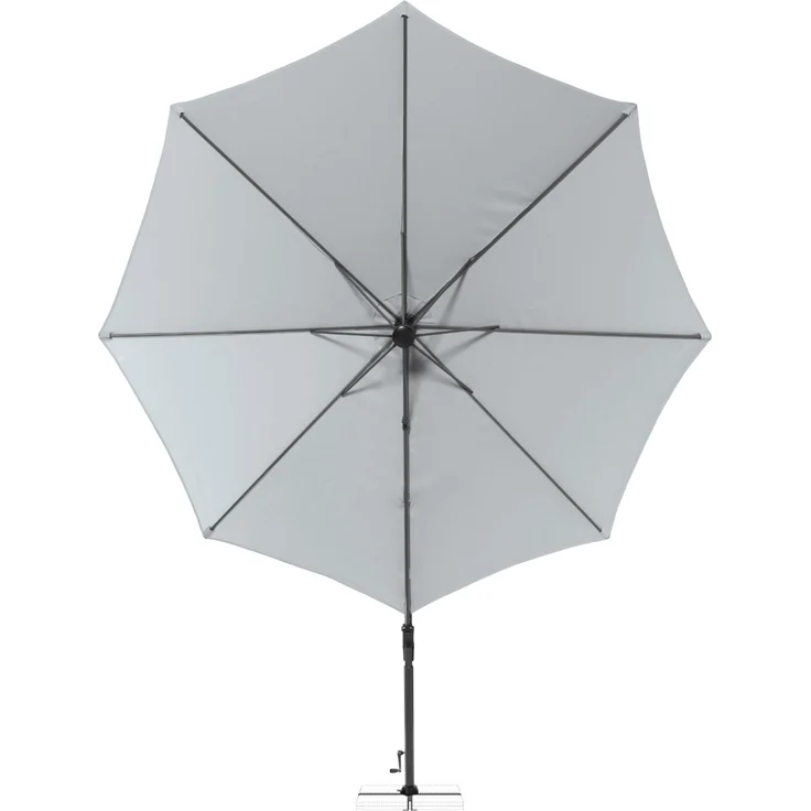 Derby by Doppler Sonnenschirm / Ampelschirm "Ravenna Smart 300", inkl. Standkreuz, grau, Ø 300 cm – Bild 3