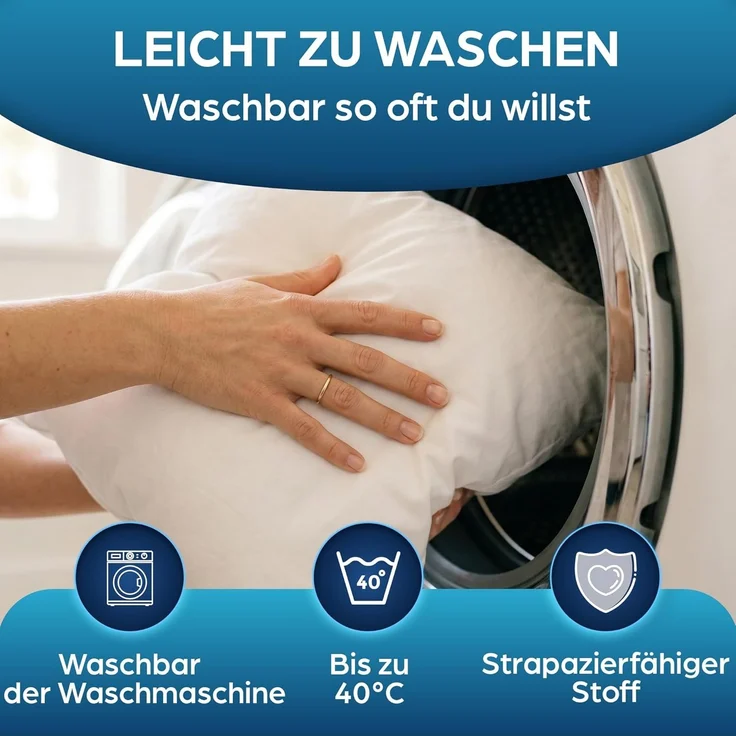 Kissen 40x40 Kopfkissen 4er Set Dekokissen für Bett und Sofa Innenkissen Hypoallergene Sofakissen Anti-Milben Weiche Zierkissen mit Kissenbezug Baumwolle und Polyest. Abnehmbar und Waschmaschinenfest – Bild 6
