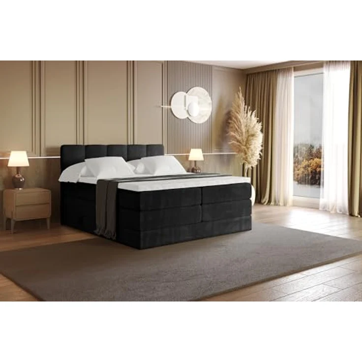 ALTDECOR Boxspringbett LIRO KING (Multipocket-Matratze H4, H3 Matratze Bonellfederung, Topper, Kopfteil) – Bild 6