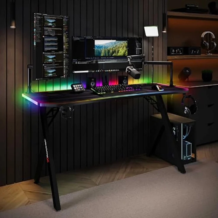 X Rocker Gamingtisch Lumio XL RGB - Gaming Schreibtisch mit Beleuchtung & App-Steuerung – Bild 2