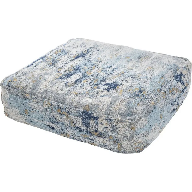 riess-ambiente Bodenkissen XL ABSTRAKT 70cm blau / beige, Sitzkissen · florales Muster · Maritim
