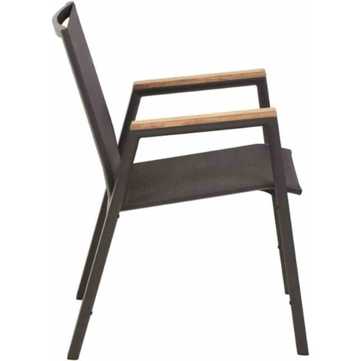 Siena Garden Dining Stapelsessel Savona matt anthrazit/schwarz silber/Teak – Bild 5