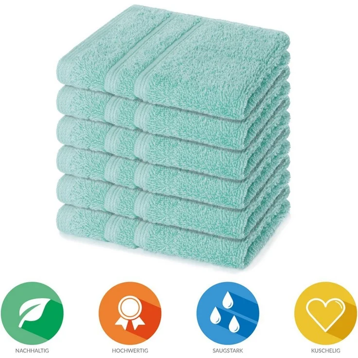 Lavea Seiftuch Bali, 30x30 cm aus 100% Bio-Baumwolle, einzigartig weiche Seiftücher mit Aufhänger (Set, 6-St), hochwertige und nachhaltige Premium Waschlappen - schonende Reinigung – Bild 2